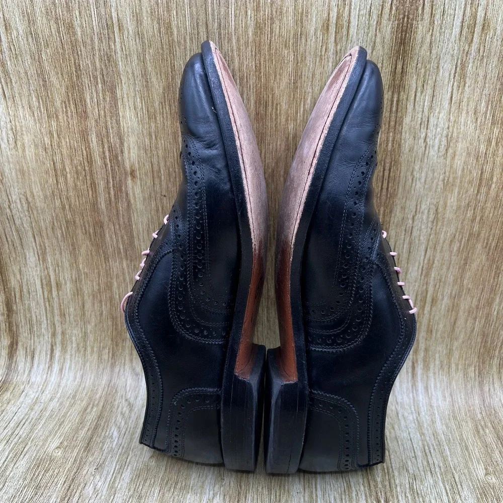 Allen Edmonds McAllister Oxford Mens Size 13 D Black Leather Wingtip Brogue 6205